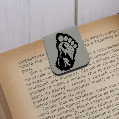 Big Foot's Foot - Magnetic Leatherette Bookmark - Choose your leatherette color!