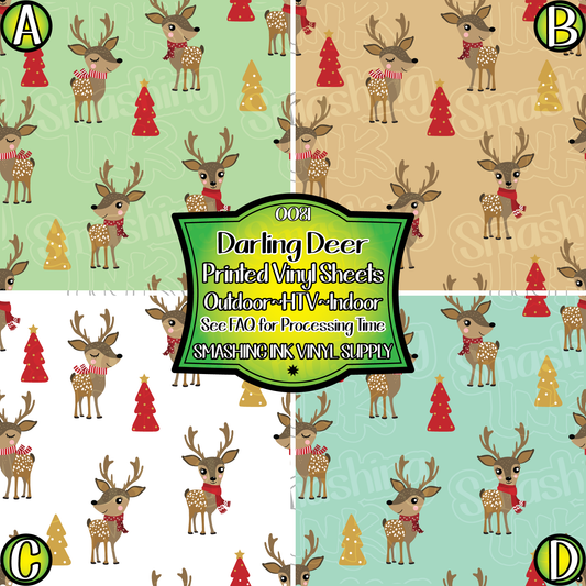 Darling Deers ★ Pattern Vinyl | Faux Leather | Sublimation (TAT 3 BUS DAYS)