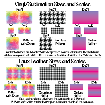 Bulk/Wholesale Ordering - Pattern Vinyl | Faux Leather | Sublimation (TAT 15 BUS DAYS)