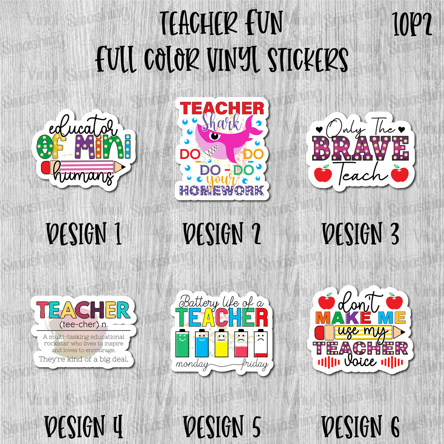 Teacher Fun - Full Color Vinyl Stickers (SHIPS IN 3-7 BUS DAYS)