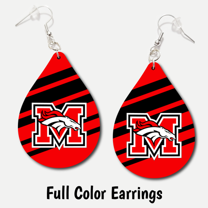 Melba Mustangs - Full Color Earrings
