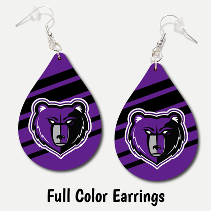 Rocky Mountain Grizzlies - Full Color Earrings
