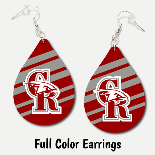 Canyon Ridge Riverhawks - Full Color Earrings