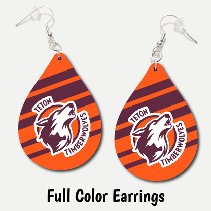 Teton Timberwolves - Full Color Earrings