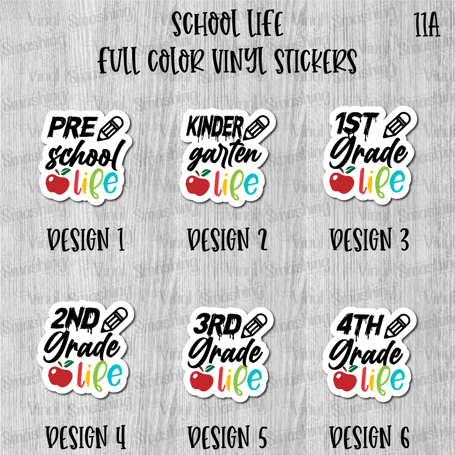 School Life - Full Color Vinyl Stickers (SHIPS IN 3-7 BUS DAYS)