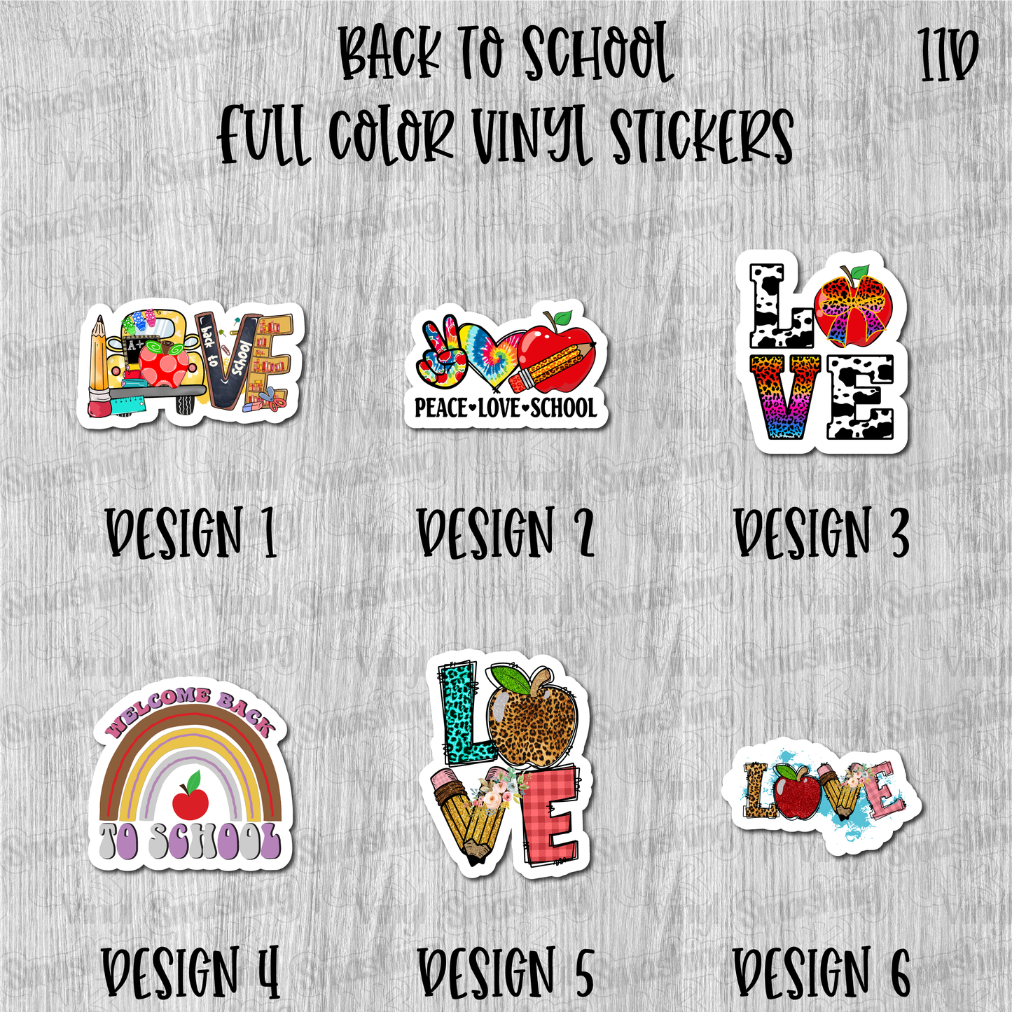 Back To School - Full Color Vinyl Stickers (SHIPS IN 3-7 BUS DAYS)