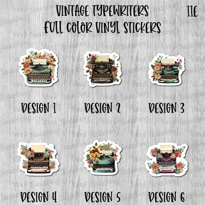 Vintage Typewriters - Full Color Vinyl Stickers (SHIPS IN 3-7 BUS DAYS)