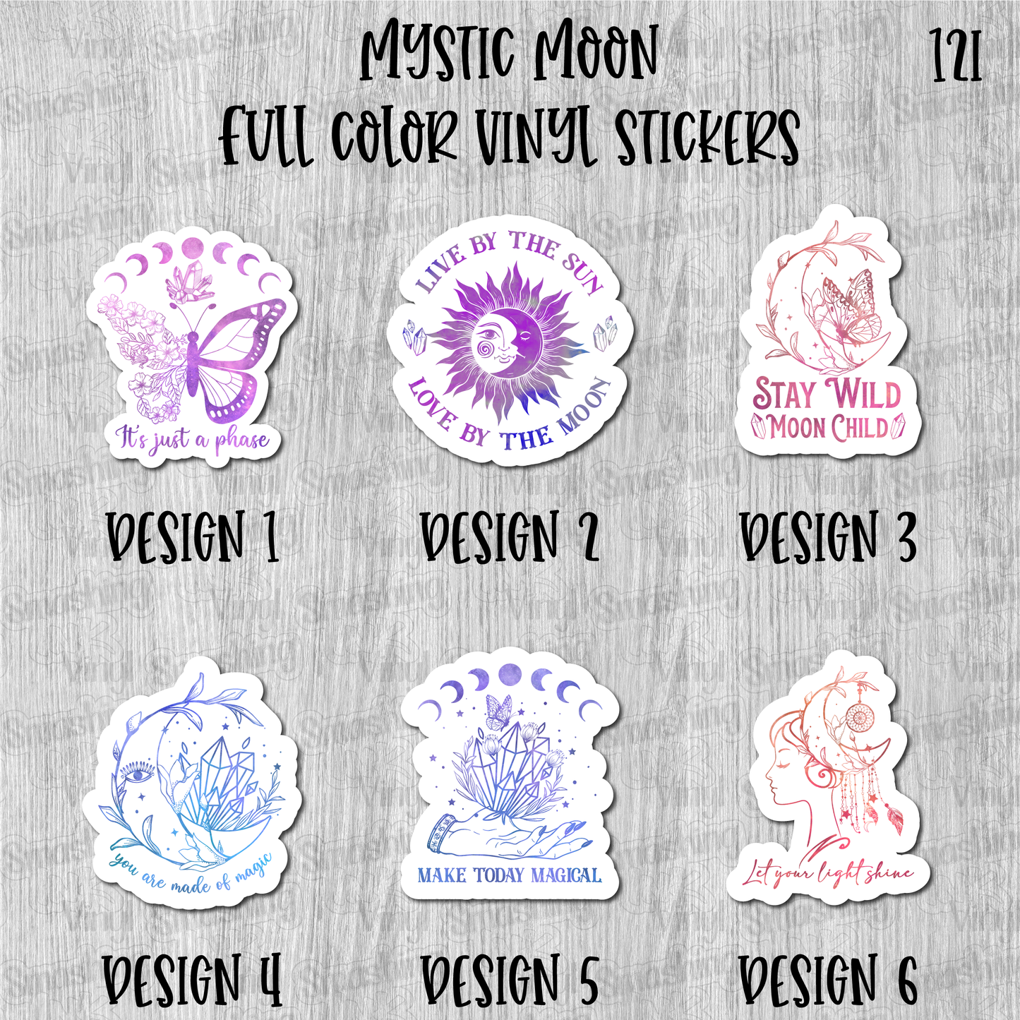 Mystic Moon - Full Color Vinyl Stickers (SHIPS IN 3-7 BUS DAYS)