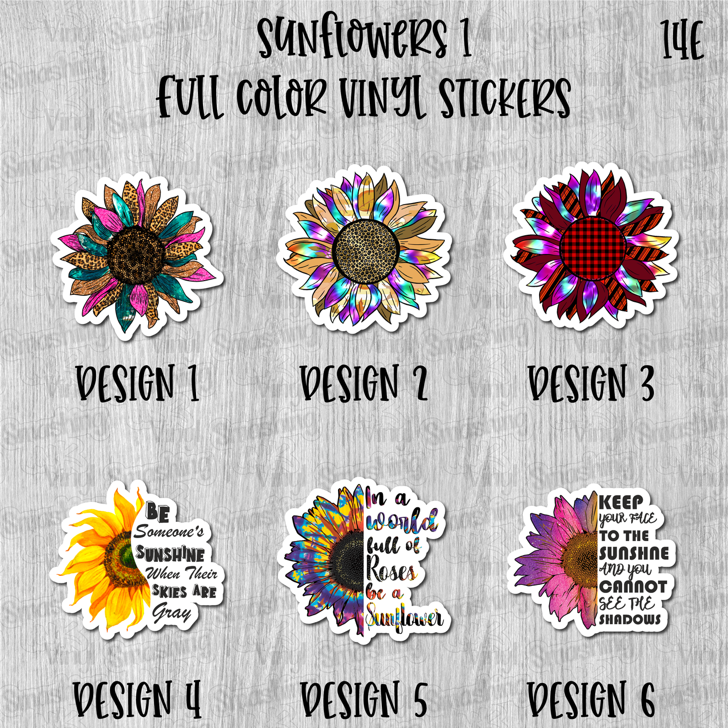 Sunflowers 1 - Full Color Vinyl Stickers (SHIPS IN 3-7 BUS DAYS)