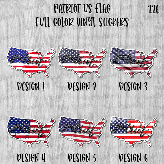 USA Patriot - Full Color Vinyl Stickers (SHIPS IN 3-7 BUS DAYS)