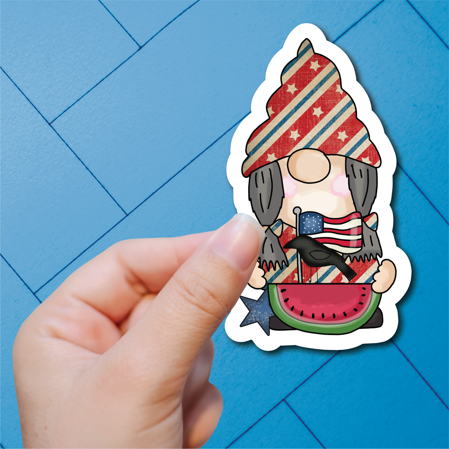 American Girl Gnomes - Full Color Vinyl Stickers (SHIPS IN 3-7 BUS DAYS)