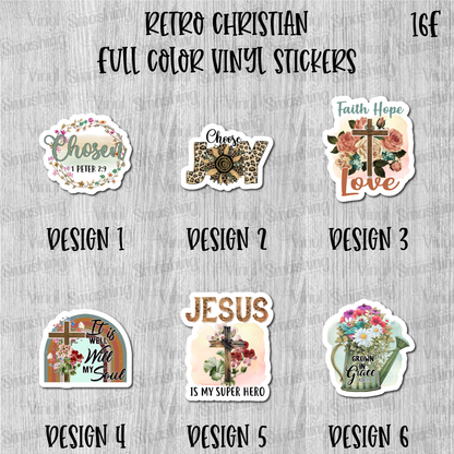 Retro Christian - Full Color Vinyl Stickers (SHIPS IN 3-7 BUS DAYS)