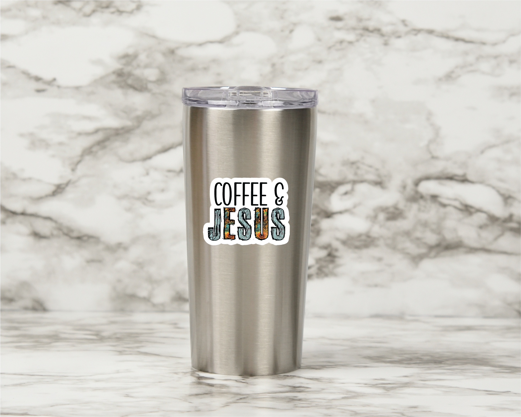 Jesus And Coffee Christian Decal Vinyl Sticker For Water Bottle, Laptop,  Car