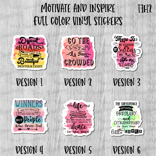 Motivate And Inspire - Full Color Vinyl Stickers (SHIPS IN 3-7 BUS DAYS)