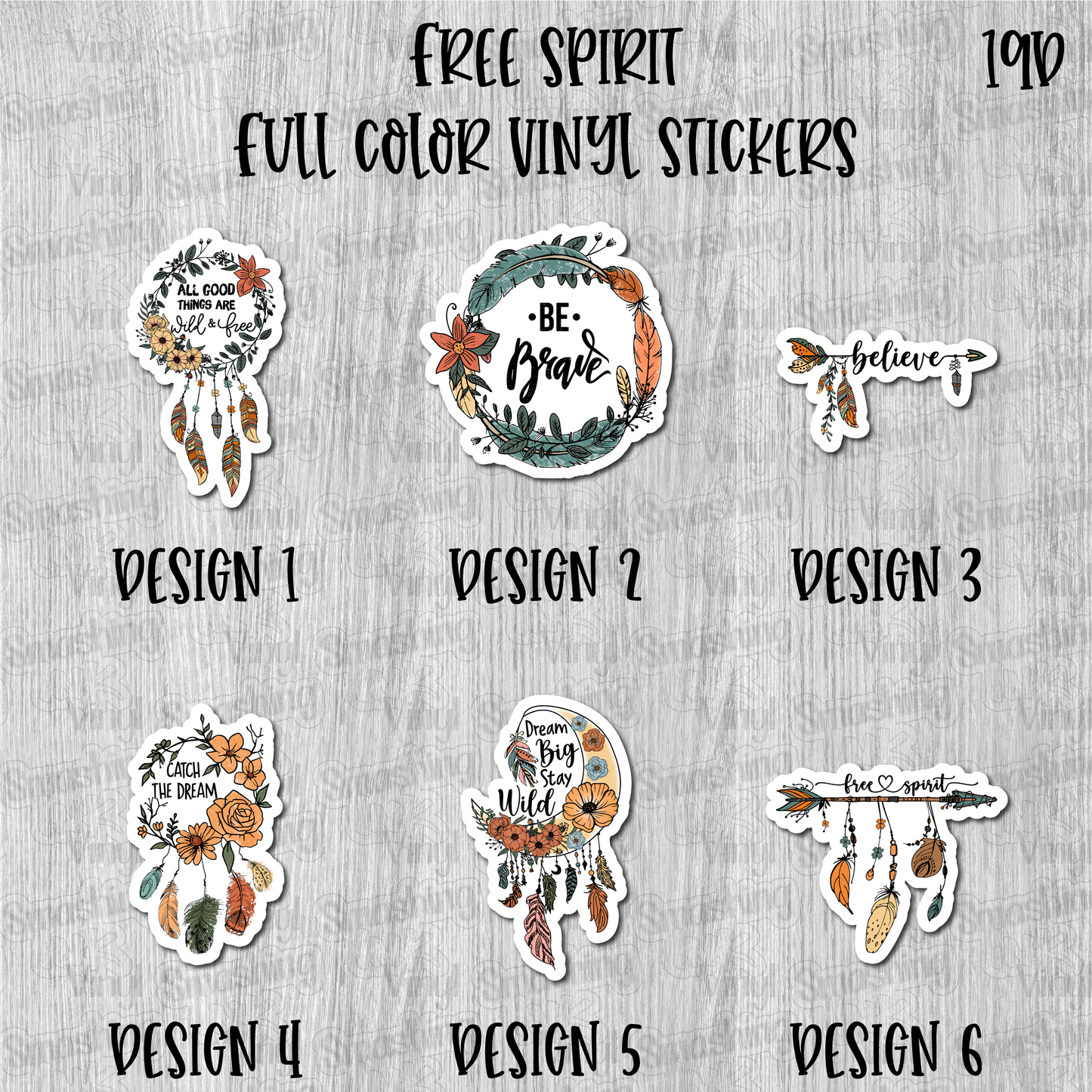 Free Spirit - Full Color Vinyl Stickers (SHIPS IN 3-7 BUS DAYS)