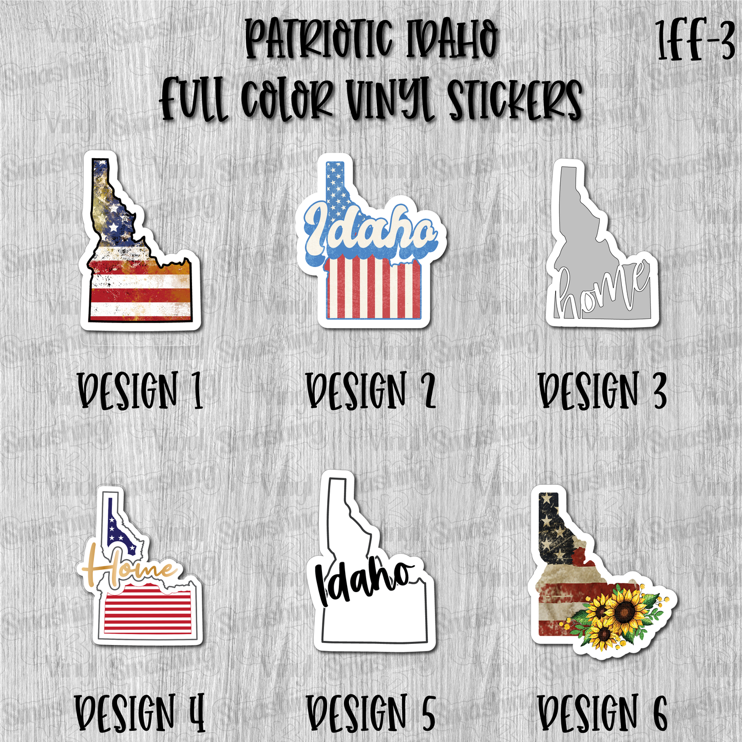 Patriotic Idaho - Full Color Vinyl Stickers (SHIPS IN 3-7 BUS DAYS)