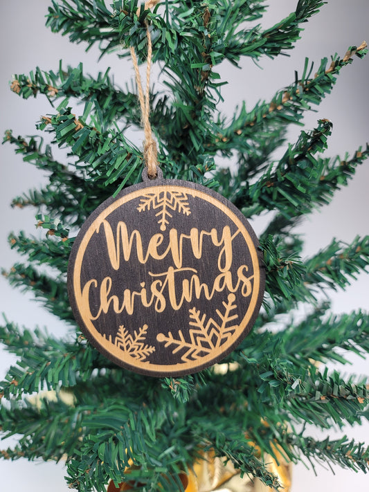 Merry Christmas w/Snowflakes - Ornaments (TAT 3-5 BUS DAYS)
