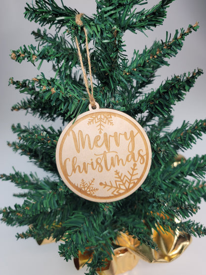 Merry Christmas w/Snowflakes - Ornaments (TAT 3-5 BUS DAYS)