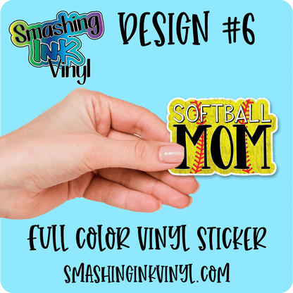 Softball Family - Full Color Vinyl Stickers (SHIPS IN 3-7 BUS DAYS)