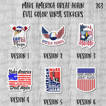 Make America Great Again - Full Color Vinyl Stickers (SHIPS IN 3-7 BUS DAYS)