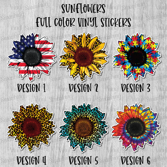 Sunflowers - Full Color Vinyl Stickers (SHIPS IN 3-7 BUS DAYS)
