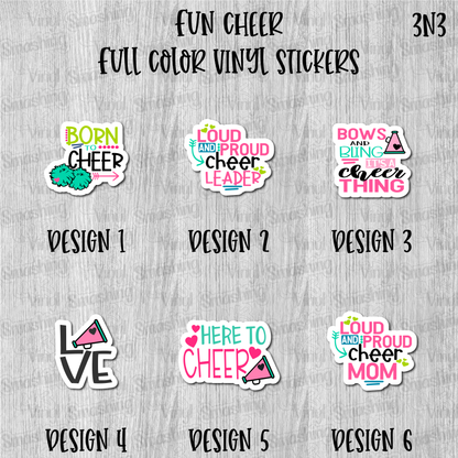 Fun Cheer - Full Color Vinyl Stickers (SHIPS IN 3-7 BUS DAYS)