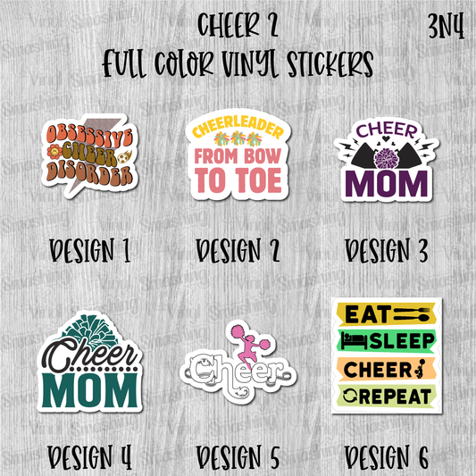 Cheer 2 - Full Color Vinyl Stickers (SHIPS IN 3-7 BUS DAYS)