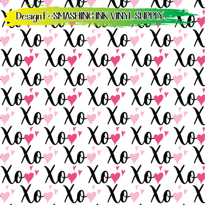 XOXO Heart Pattern ★ Pattern Vinyl | Faux Leather | Sublimation (TAT 3 BUS DAYS)