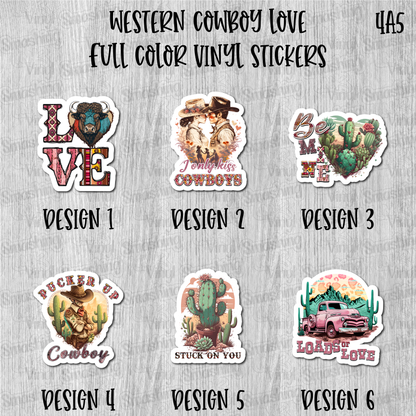 Western Cowboy Love - Full Color Vinyl Stickers (SHIPS IN 3-7 BUS DAYS)