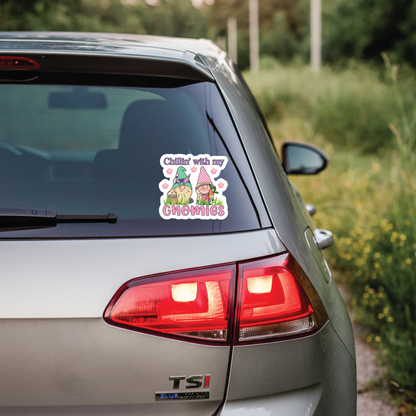 Chillin' Easter Gnomies - Full Color Vinyl Stickers (SHIPS IN 3-7 BUS DAYS)