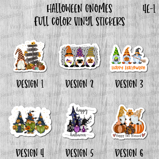 Halloween Gnomes - Full Color Vinyl Stickers (SHIPS IN 3-7 BUS DAYS)