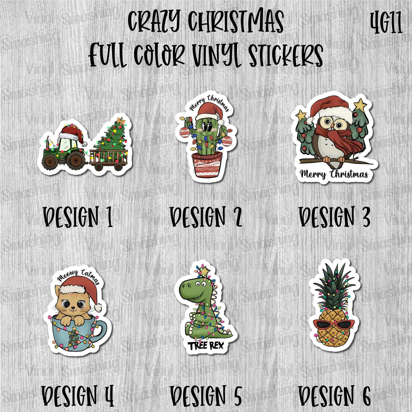 Crazy Christmas - Full Color Vinyl Stickers (SHIPS IN 3-7 BUS DAYS)