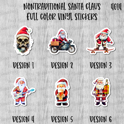 Nontraditional Santa Claus - Full Color Vinyl Stickers (SHIPS IN 3-7 BUS DAYS)