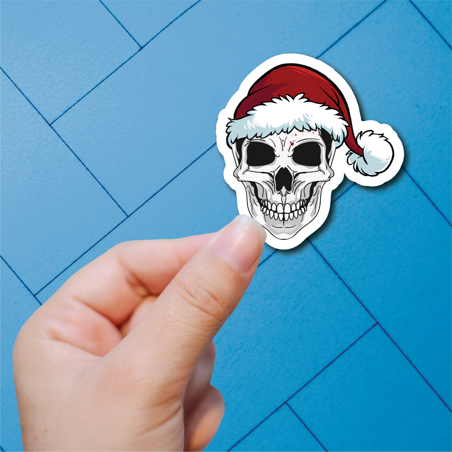 Skeleton Christmas - Full Color Vinyl Stickers (SHIPS IN 3-7 BUS DAYS)