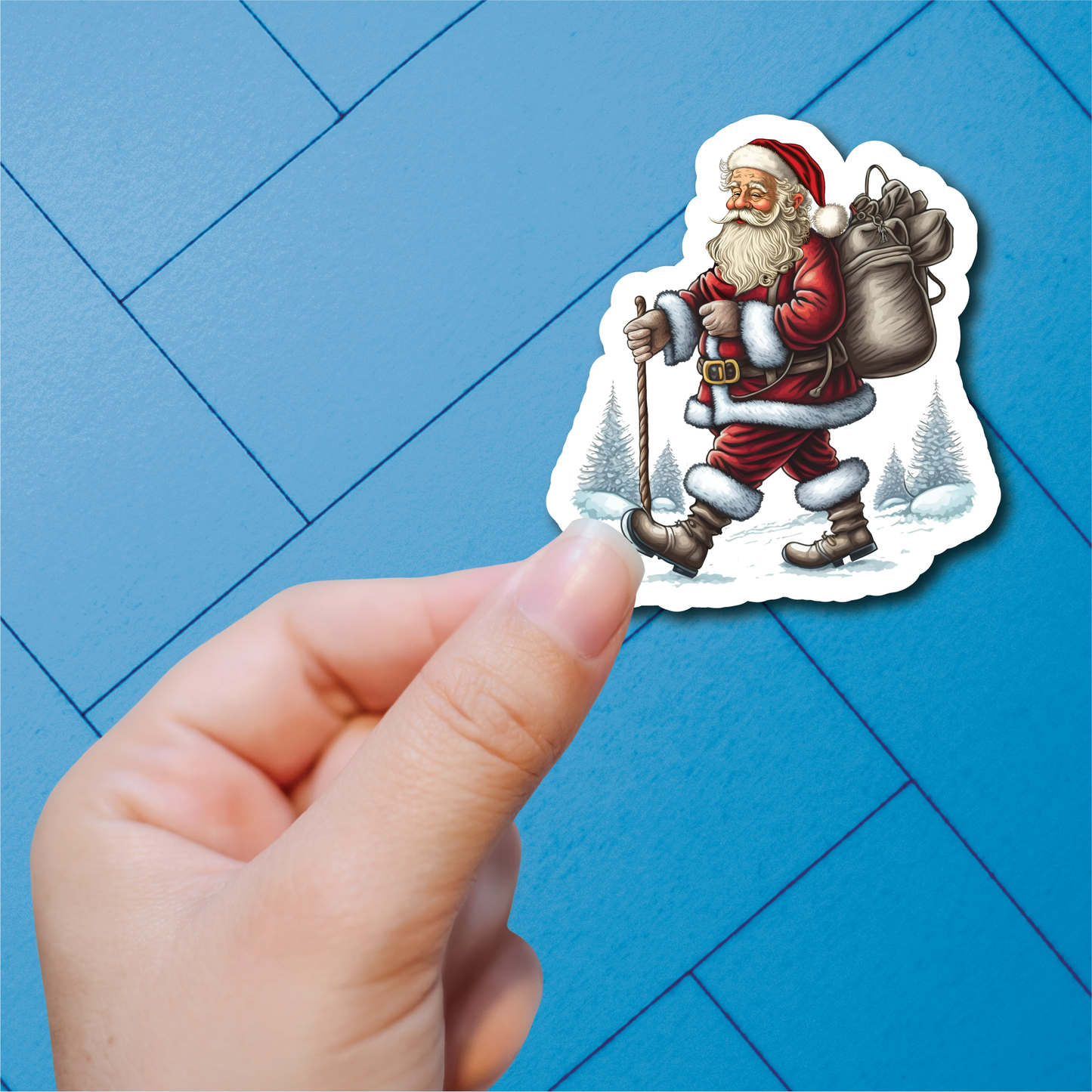 Active Santas - Full Color Vinyl Stickers (SHIPS IN 3-7 BUS DAYS)