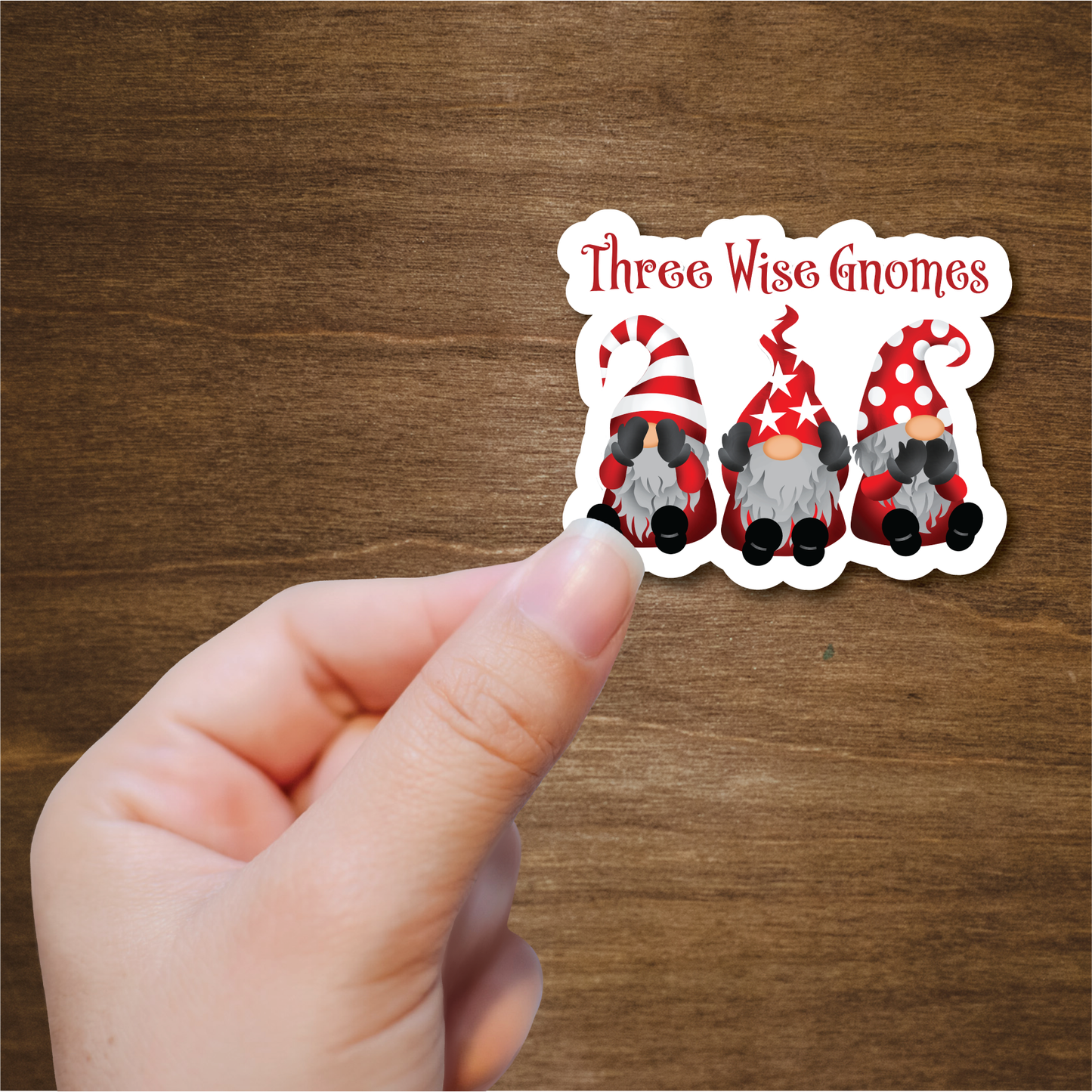 Christmas Gnomes 1 - Full Color Vinyl Stickers (SHIPS IN 3-7 BUS DAYS)