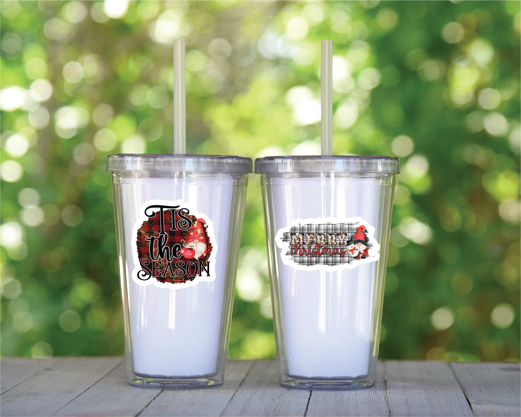 Tis the season Tumbler Decal , Clear Cast Decals , Christmas