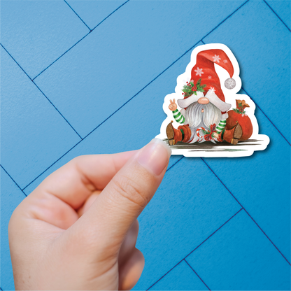 Christmas Gnomes 2 - Full Color Vinyl Stickers (SHIPS IN 3-7 BUS DAYS)