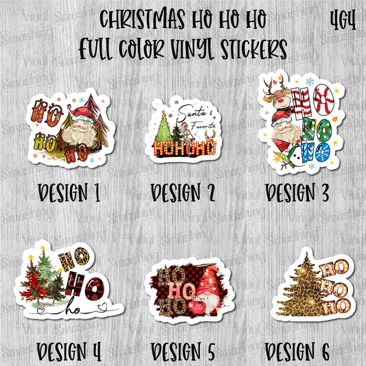 Christmas Ho Ho Ho - Full Color Vinyl Stickers (SHIPS IN 3-7 BUS DAYS)