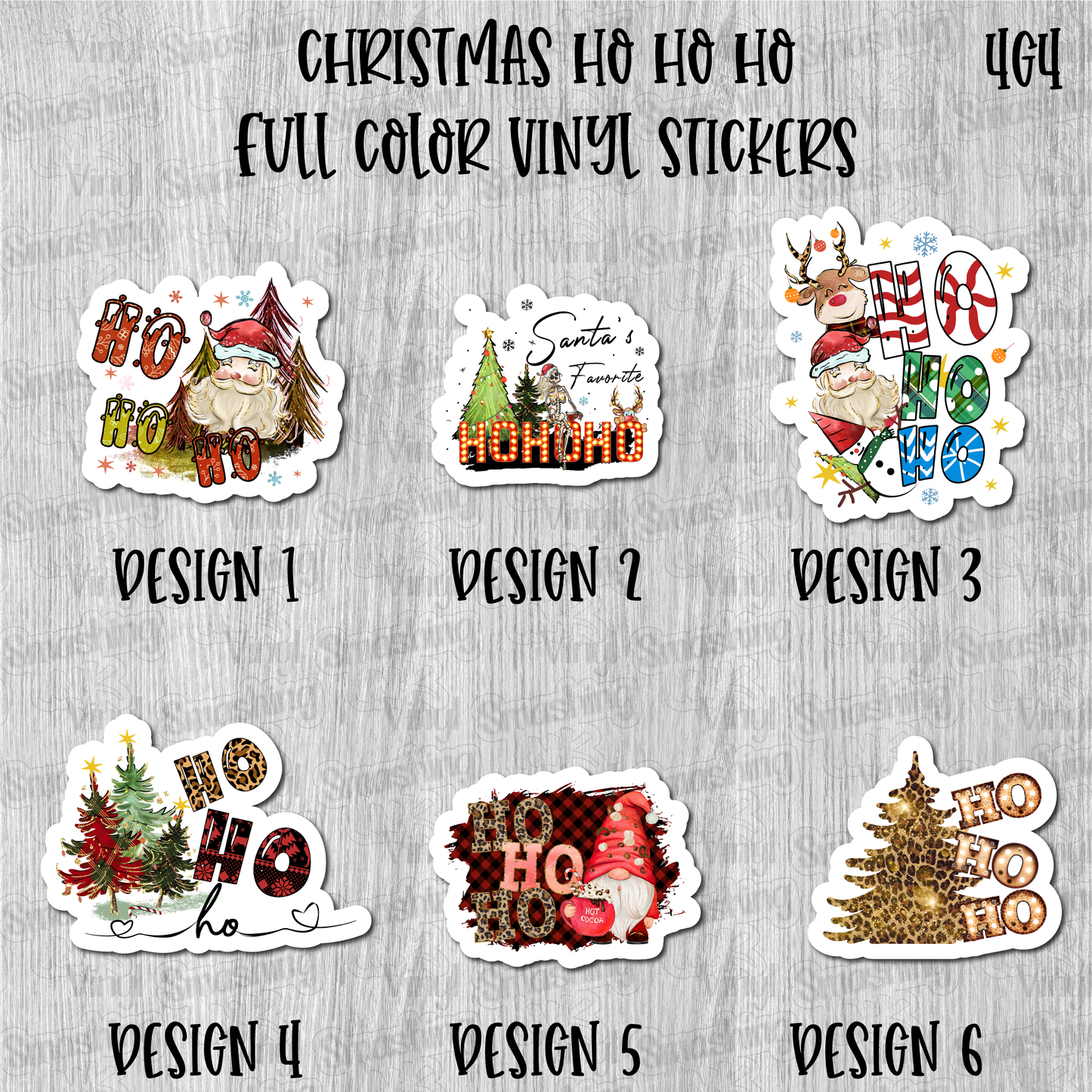 Christmas Ho Ho Ho - Full Color Vinyl Stickers (SHIPS IN 3-7 BUS DAYS)