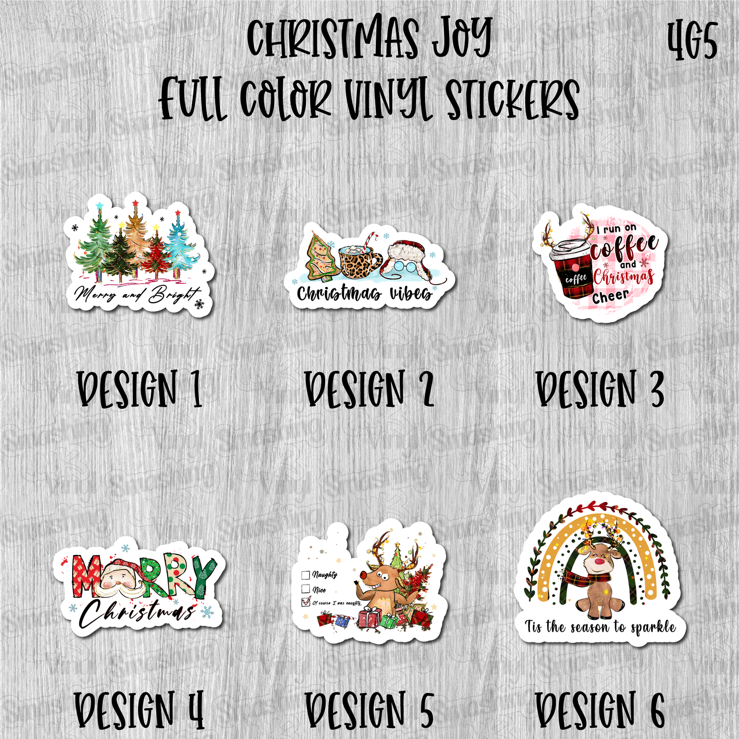 Christmas Joy - Full Color Vinyl Stickers (SHIPS IN 3-7 BUS DAYS)