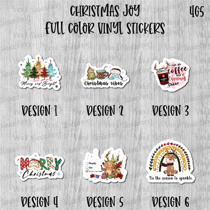 Christmas Joy - Full Color Vinyl Stickers (SHIPS IN 3-7 BUS DAYS)