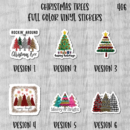 Christmas Trees - Full Color Vinyl Stickers (SHIPS IN 3-7 BUS DAYS)