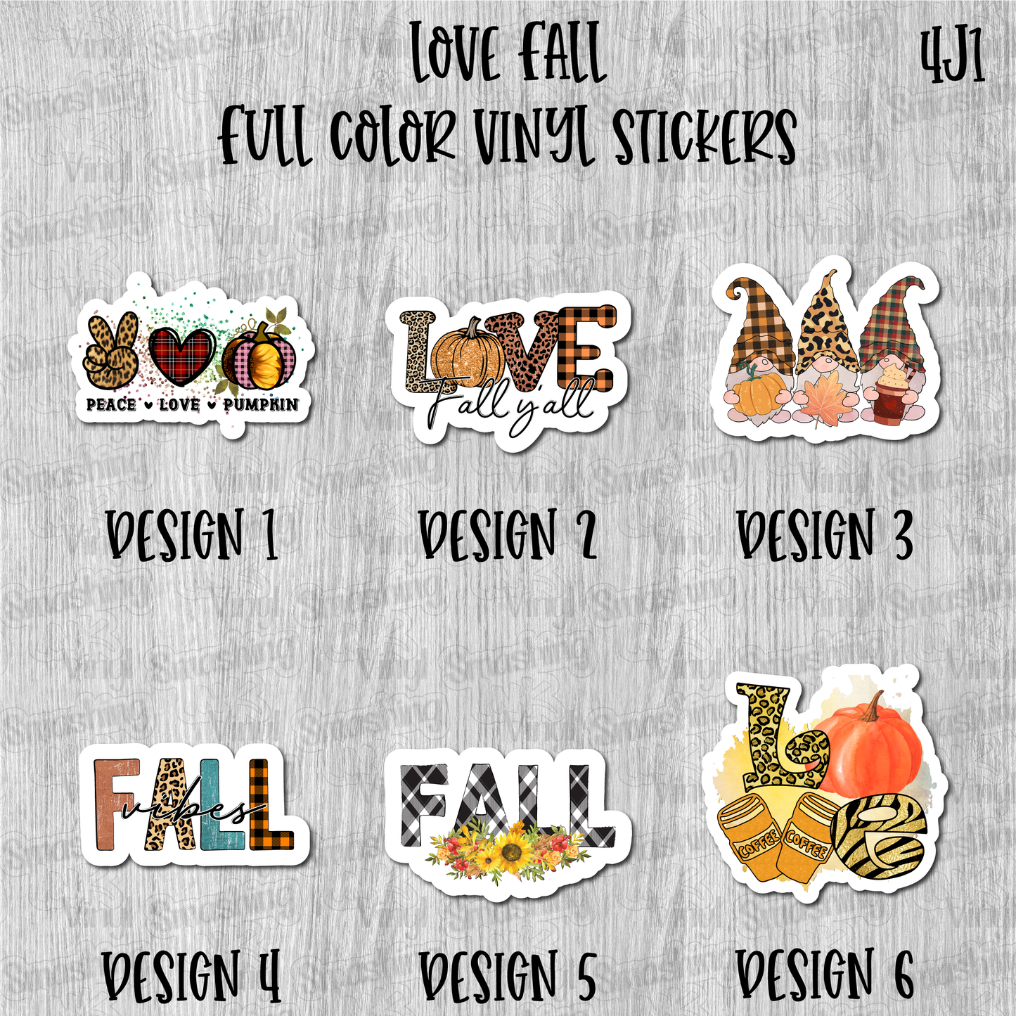 Love Fall - Full Color Vinyl Stickers (SHIPS IN 3-7 BUS DAYS)