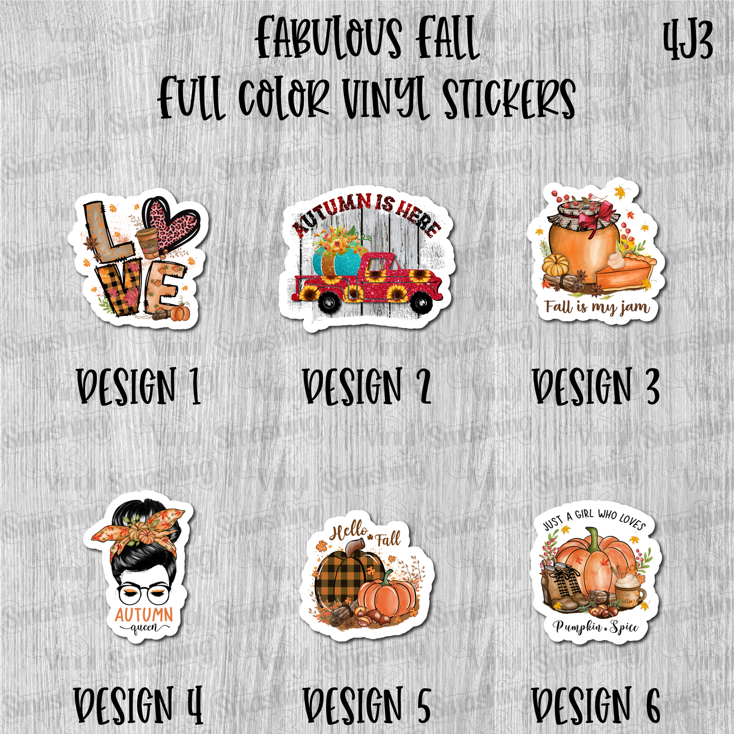 Fabulous Fall - Full Color Vinyl Stickers (SHIPS IN 3-7 BUS DAYS)