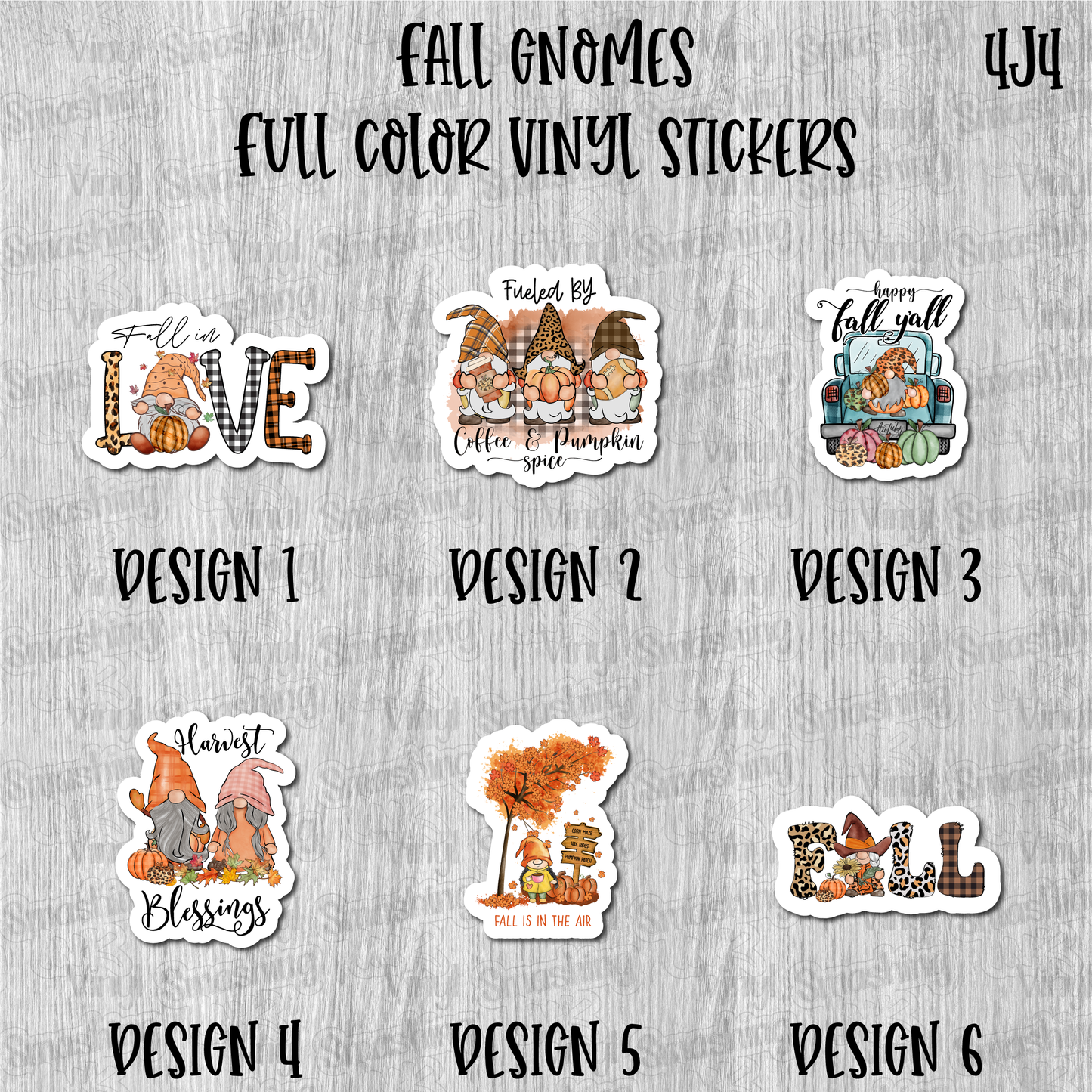 Fall Gnomes - Full Color Vinyl Stickers (SHIPS IN 3-7 BUS DAYS)