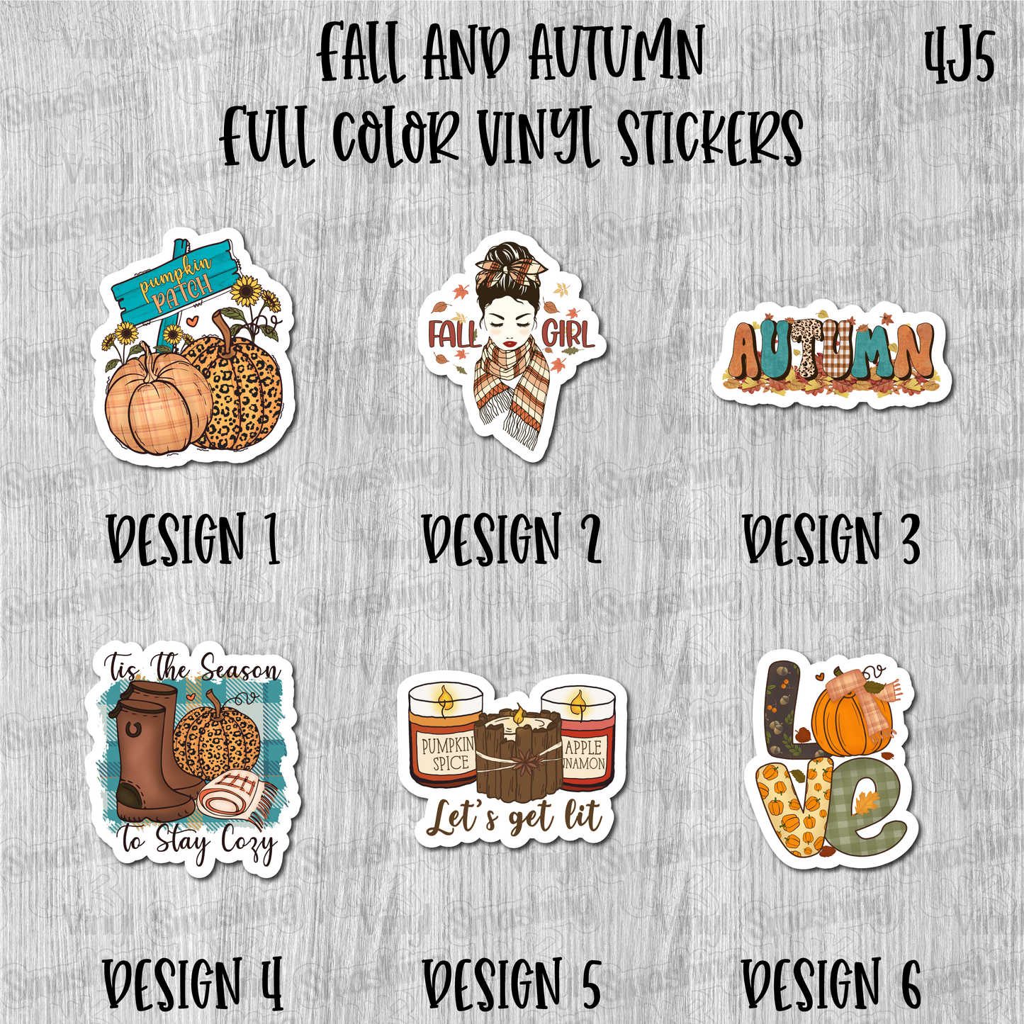 Fall And Autumn - Full Color Vinyl Stickers (SHIPS IN 3-7 BUS DAYS)