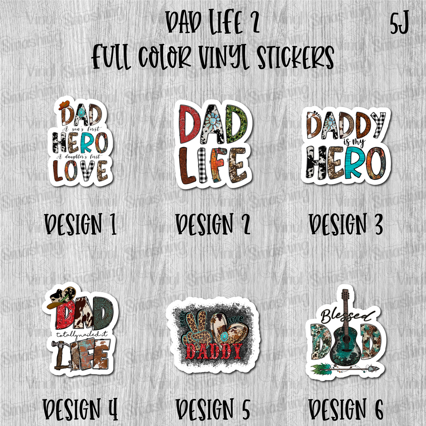 Dad Life 2 - Full Color Vinyl Stickers (SHIPS IN 3-7 BUS DAYS)