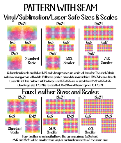 Tie Dye  Pattern ★ Pattern Vinyl | Faux Leather | Sublimation (TAT 3 BUS DAYS)