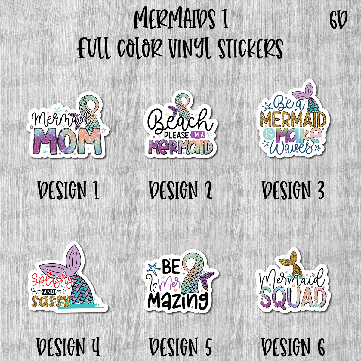 Merinding Sticker Mermaids 1- Full Color Vinyl Stickers (SHIPS IN 3-7 BUS DAYS ...
